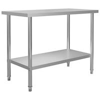 VidaXL Keukenwerktafel 120x60x85 cm roestvrij staal - thumbnail