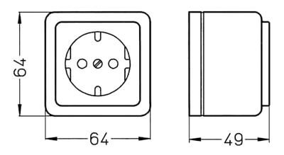 KOPP - Wandcontactdoos - Standard - Opbouw - 1-voudig Stopcontact - Randaarde - Arctic Glans Wit