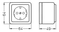 KOPP - Wandcontactdoos - Standard - Opbouw - 1-voudig Stopcontact - Randaarde - Arctic Glans Wit - thumbnail