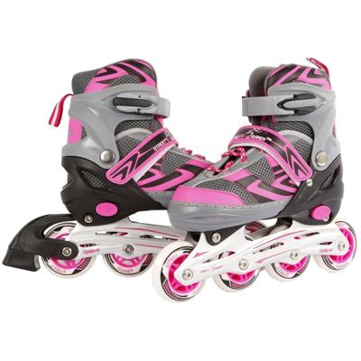 Inline skates - maat 33-36 - roze/grijs