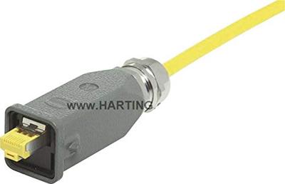 HARTING Han® 3 A RJ45 10G Han 3 A RJ45 10 G-connector 09451151560 Koppeling, recht Aantal polen: 8 Zwart 1 stuk(s)