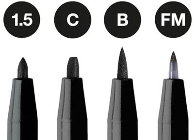 Faber Castell Tekenstift Pitt Artist Pen - etui 4 stuks - 199 zwart