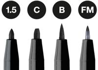 Faber Castell Tekenstift Pitt Artist Pen - etui 4 stuks - 199 zwart - thumbnail