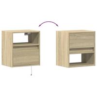 Tv-wandmeubels met LED 2 st 41x31x45 cm sonoma eikenkleurig - thumbnail