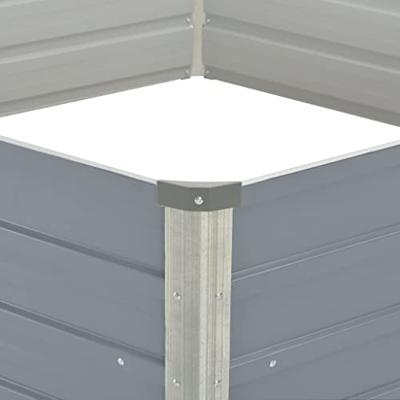 Plantenbak verhoogd 129x129x46 cm gegalvaniseerd staal grijs