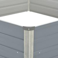 Plantenbak verhoogd 129x129x46 cm gegalvaniseerd staal grijs - thumbnail
