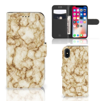 Apple iPhone X | Xs | Bookcase | Marmer Goud - thumbnail
