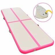 VidaXL Gymnastiekmat met pomp opblaasbaar 300x100x10 cm pvc roze VidaXL Gymnastiekmat met pomp opblaasbaar 300x100x10 cm pvc roze