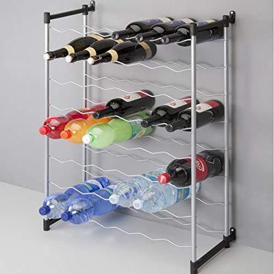 Metaltex Merlot Flessenrek voor 48 Flessen 59x26x85 cm Zilver/Zwart
