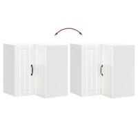 Keukenwandhoekkast Lucca bewerkt hout hoogglans wit - thumbnail