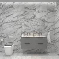 Badkamermeubelset Gliss Design Hera Mat Zwart 120cm 4 Laden Beton Grijs Mat (Keuze Wastafel) - thumbnail