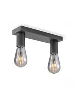Light depot - opbouwspot Nitro 2 lichts - zwart - Outlet - thumbnail