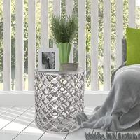 SVJ Bijzettafel Rond - 41 x 41 x 48 cm - Aluminium - Zilver - thumbnail