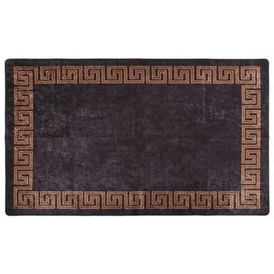 VidaXL Vloerkleed wasbaar anti-slip 120x180 cm zwart en goudkleurig