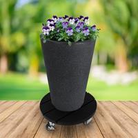 Cti Plantenroller - Plantentrolley - Voor binnen en buiten - draagvermogen tot 80 kg - rond-antraciet- 30x30cm - thumbnail