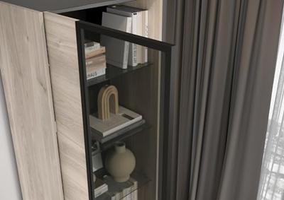 Germania Cantoria Eiken | Zwart Vitrinekast