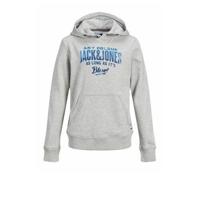 JACK & JONES JUNIOR hoodie met logo lichtgrijs melange - thumbnail