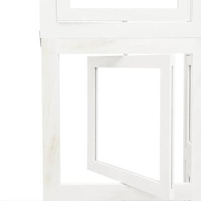 Kamerscherm met 5 panelen massief paulowniahout wit