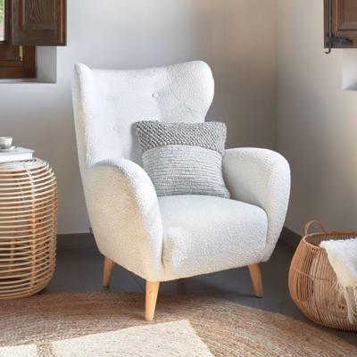 Kave Home Fauteuil 'Patio' Bouclé, kleur Wit Kave Home Fauteuil 'Patio' Bouclé, kleur Wit