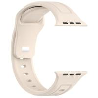 By Qubix - Square siliconen band - Beige - Compatible met Apple Watch 38mm / 40mm / 41mm / 42mm - Compatible Apple watch bandjes - thumbnail