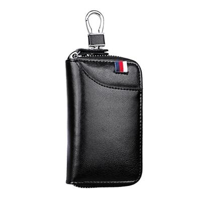 9102 multifunctionele taille opknoping lederen rits portemonnee sleutels houder zak (zwart)
