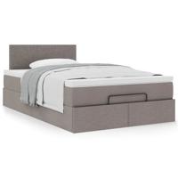 Ottoman bed met matras 120x190 cm stof taupe - thumbnail
