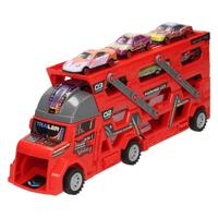 Lobbes Uitklapbare autotransporter met afschietfunctie - rood - thumbnail