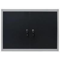 Gereedschapskast voor aan de wand metaal grijs en zwart - thumbnail