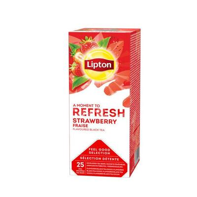Lipton feel good selection zwarte thee aardbei (6x25 stuks)