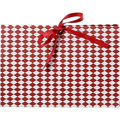 Vivi Gade Cadeaudoos, harlekijn patroon, afm 15x7x8 cm, 250 gr, rood, wit, 3 stuk/ 1 doos