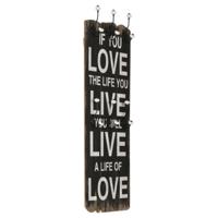 VidaXL Wandkapstok met 6 haken love live 120x40 cm - thumbnail