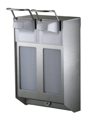 Mediqo-line MediQo-line duo zeepdispenser 500ml + afsluitplaten MQDV05E - RVS Mediqo-line MediQo-line duo zeepdispenser 500ml + afsluitplaten MQDV05E - RVS