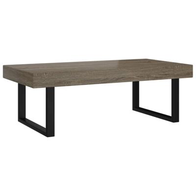 Salontafel 120x60x40 cm MDF en ijzer grijs en zwart Salontafel 120x60x40 cm MDF en ijzer grijs en zwart