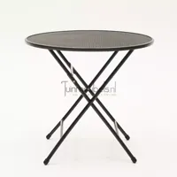 Tuintafel Inklapbaar Antraciet Rond 80 cm Zwart Klaptafel Basic Strekmetaal Sow Shin Europe - thumbnail