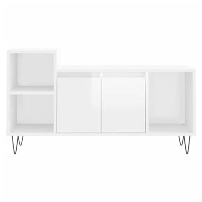 Tv-meubel 100x35x55 cm bewerkt hout hoogglans wit