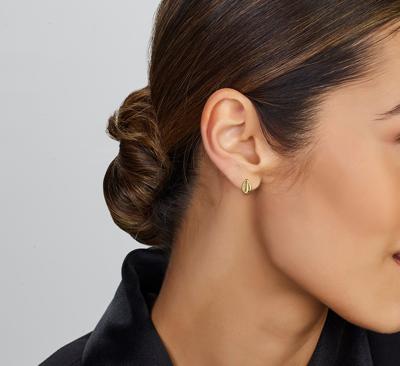 TFT Oorknoppen Schelp Geelgoud Glanzend 8 mm x 5.4 mm