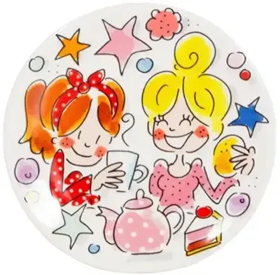 Blond Amsterdam petit four bordje aardewerk friends 12x1.5cm multi