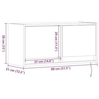 Tv-wandmeubel met LED-verlichting 80x31x35 cm wit - thumbnail