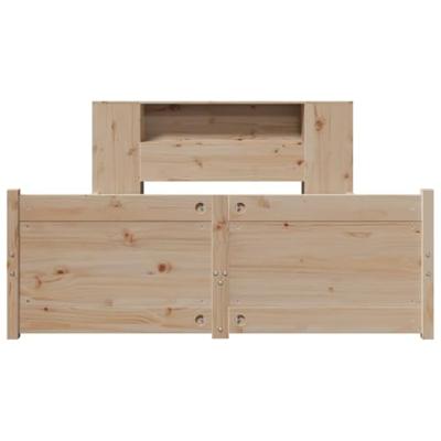 Bed met boekenkast zonder matras massief grenenhout 120x200 cm