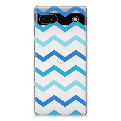Google Pixel 6A | TPU bumper | Zigzag Blauw