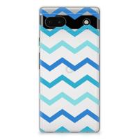 Google Pixel 6A | TPU bumper | Zigzag Blauw - thumbnail