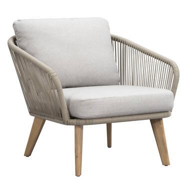 Loungestoel Nant - wicker/acacia taupe - 87x79x67 cm - Leen Bakker