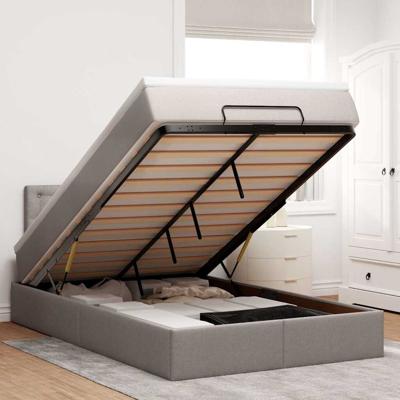 Ottoman bed met matras 120x190 cm stof taupe