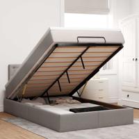 Ottoman bed met matras 120x190 cm stof taupe - thumbnail