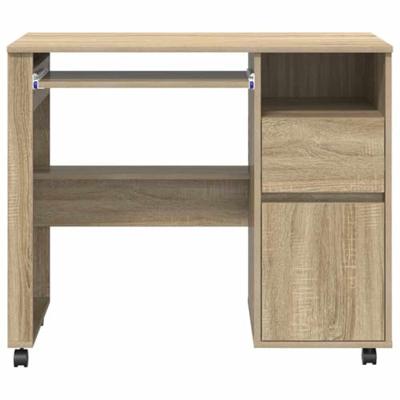 Bureau met Wielen Sonoma eiken 91 x 50 x 77 cm Bewerkt hout