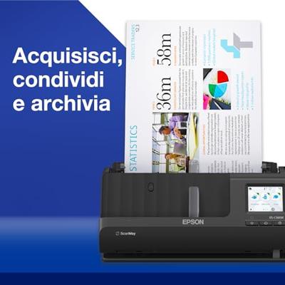 Epson WorkForce ES-C380W Scanner 30ppm Documentscanner 1200 x 1200 30 pag./min. USB-A 2.0, WiFi 4 (IEEE 802.11 n/g/b/a)
