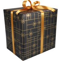 Cadeaupapier | 30cm | 200m | 80gr/m² | Strikken | zwart/goud - thumbnail