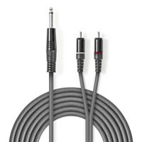 Nedis COTH23300GY15 Stereo Audiokabel 6,35 Mm Male - 2x Rca Male 1,5 M Grijs - thumbnail