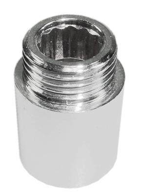 Riko verlengkoppeling 3/4" x 15 mm chroom