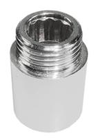 Riko verlengkoppeling 3/4" x 15 mm chroom - thumbnail